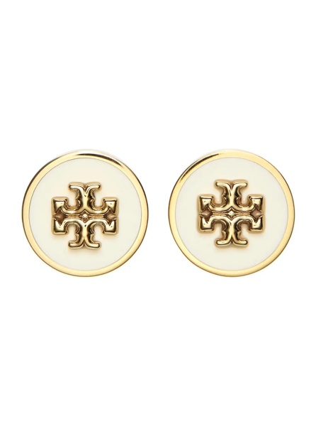 Cercei Earrings with Circular Design and Double T Motif in Brass Blend for Women
