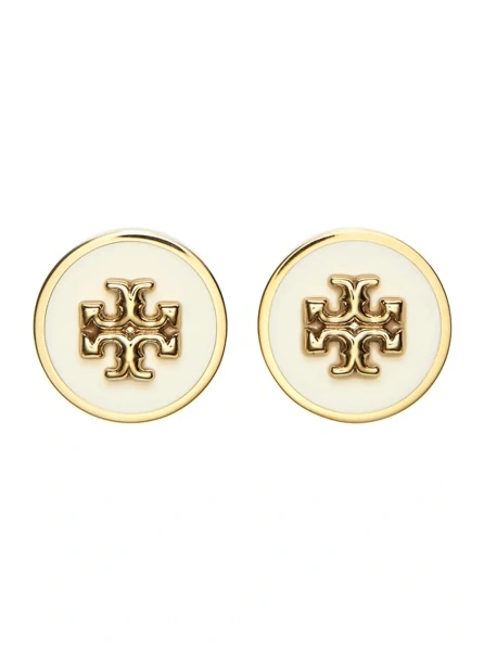 Cercei Earrings with Circular Design and Double T Motif in Brass Blend for Women
