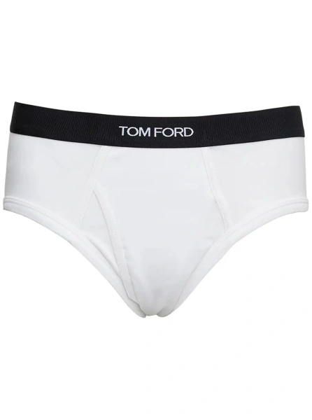 Chiloti White Briefs with Logo in Cotton Man