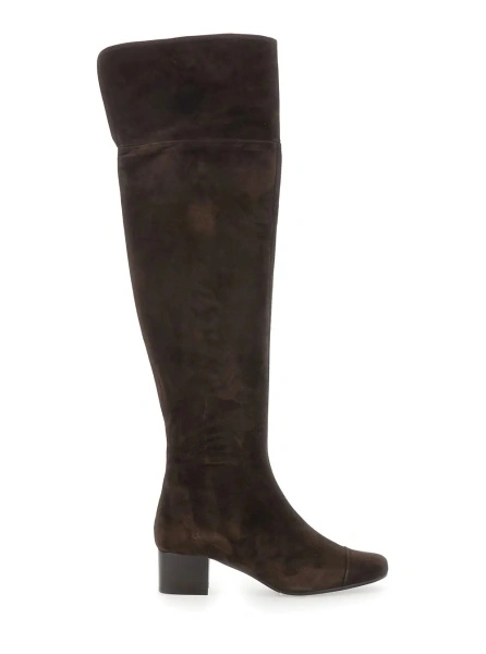 Cizme 'Brigitte' Brown Ankle Boots with Side Zip Closure in Suede Woman