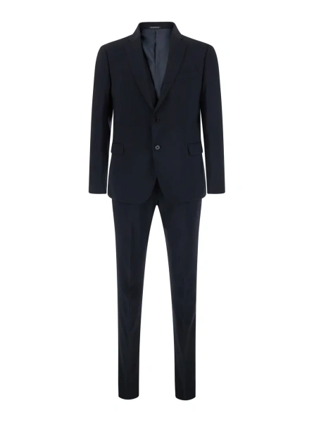 Costum Jacket monopetto slim and super slim trousers in blue Fabric for men