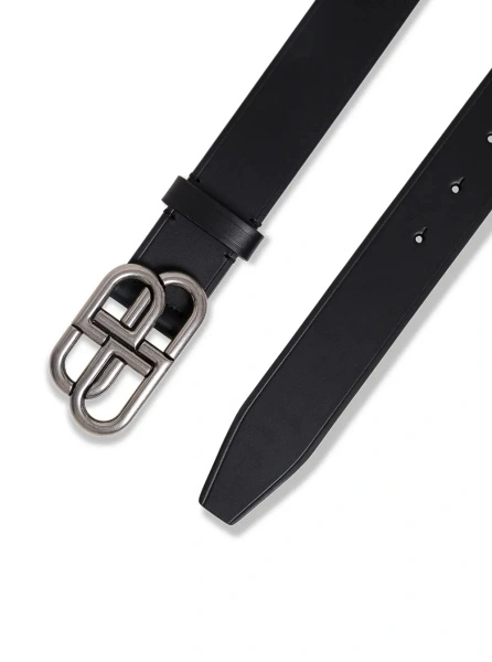 Curea Balenciaga neagra din piele