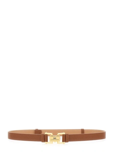 Curea brown Belt with logo buckle in eco leather for women