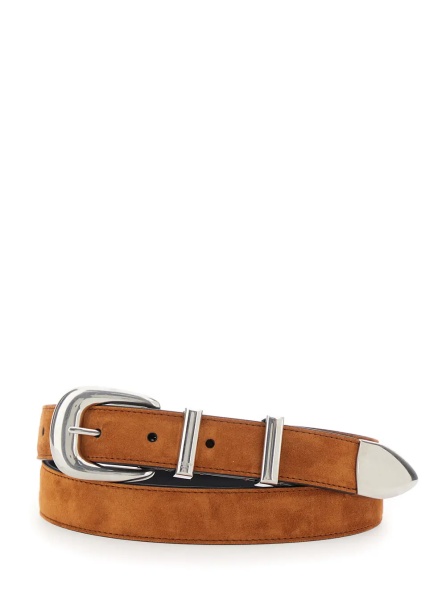 Curea Brown Suede Belt with Metal Buckle for Men