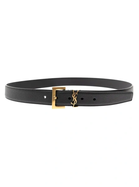 Curea Saint Laurent neagra din piele