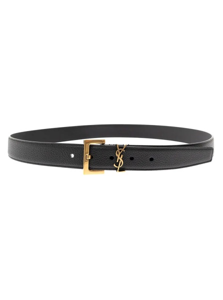 Curea Soft Leather Belt with Gold Metal Buckle Men YSL