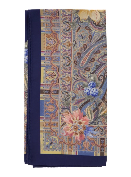 Esarfa Multicolor Scarf with all-over Paisley Print in Silk for Women