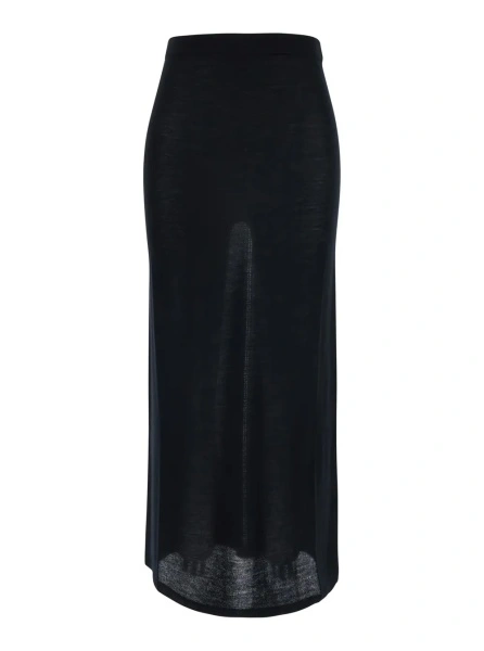 Fusta 'ANGIE' black Skirt with elasticated waist in virgin wool for women