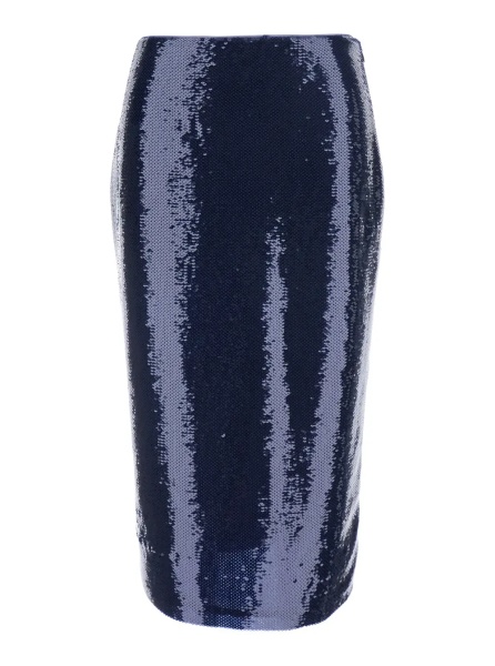 Fusta Blue Skirt with all-over sequins in stretch tech fabric for women
