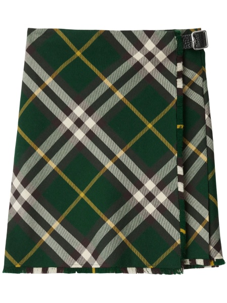 Fusta cu pliuri Burberry verde