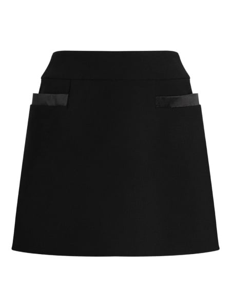 Fusta cu talie inalta Dolce & Gabbana neagra din lana si matase