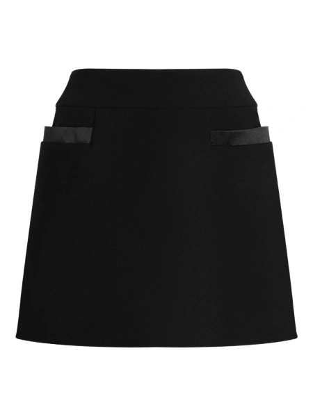 Fusta cu talie inalta Dolce & Gabbana neagra din lana si matase