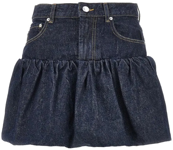 Fusta Denim mini bubble skirt
