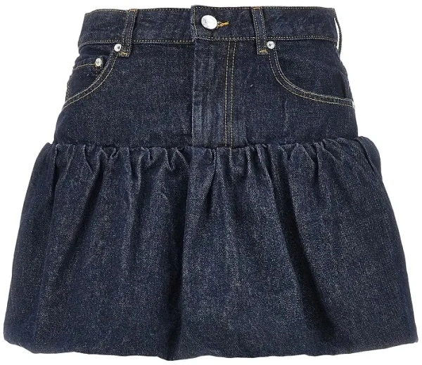 Fusta Denim mini bubble skirt