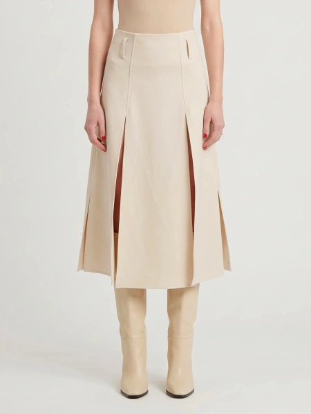 Fusta Midi Panel Skirt In Double Crepe