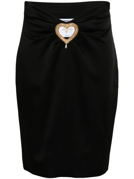 Fusta Moschino neagra din vascoza si acetat