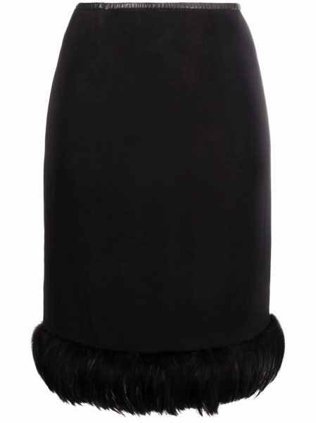 Fusta Saint Laurent neagra din piele