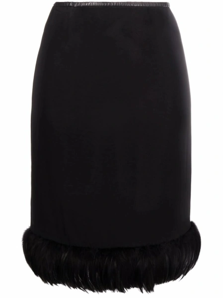 Fusta Saint Laurent neagra din piele