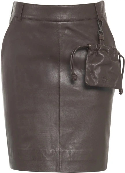 Fusta scurta THE GARMENT maro din piele
