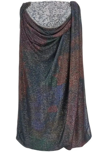 Fusta Sequinned draped midi skirt