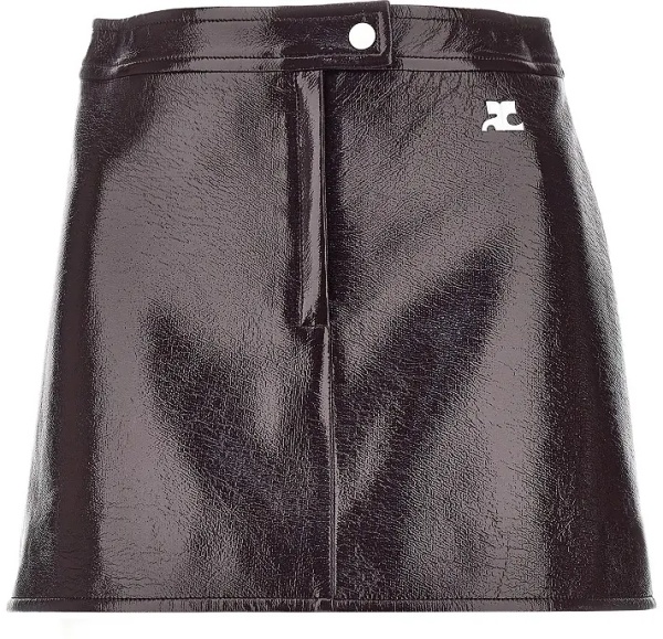 Fusta Vinyl effect coated mini skirt