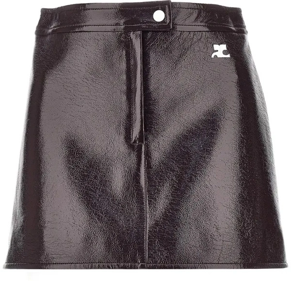 Fusta Vinyl effect coated mini skirt