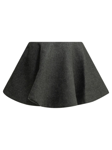 Fuste Flared wool miniskirt