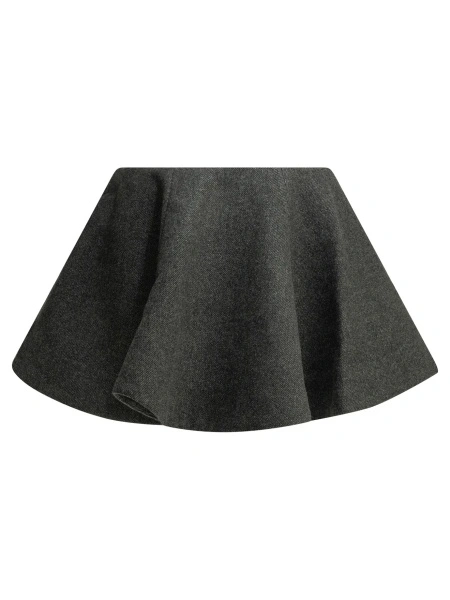 Fuste Flared wool miniskirt