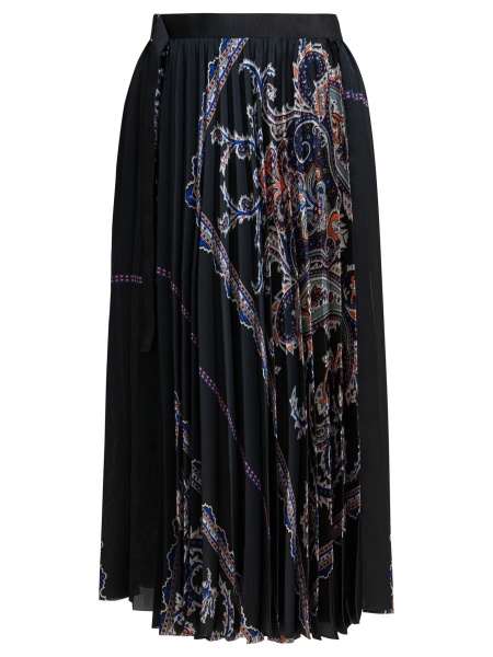 Fuste Pleated skirt with paisley print