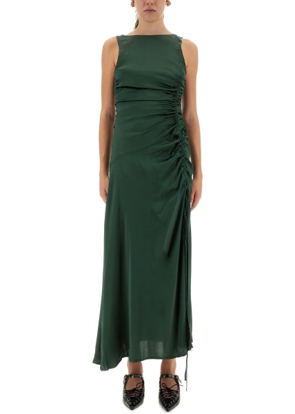 Gathered Satin Dress