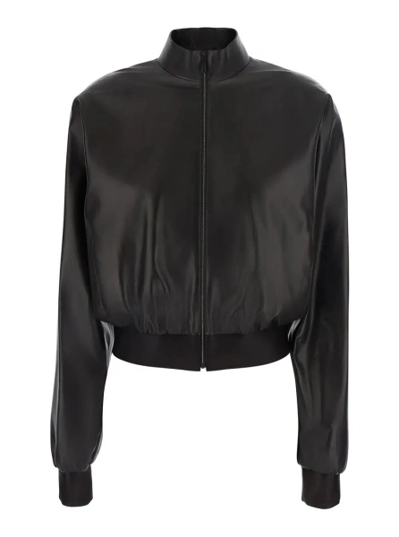 Geaca bomber Gucci neagra din piele
