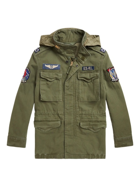 Geaca bomber Ralph Lauren verde din bumbac