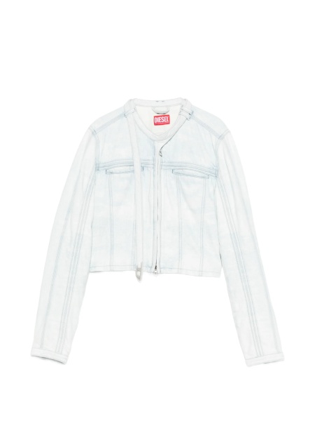 Geaca de blugi Diesel albastra din polyester si bumbac