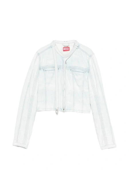 Geaca de blugi Diesel albastra din polyester si bumbac