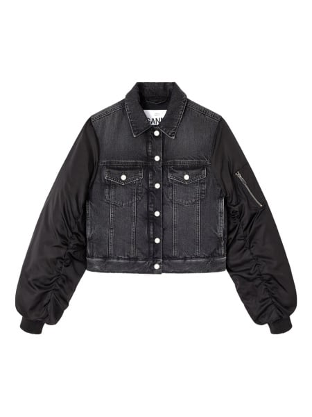 Geaca de blugi Ganni neagra