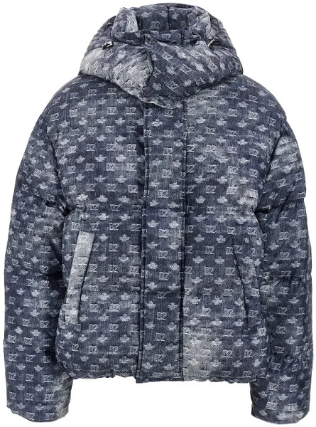 Geaca de Iarna Denim-effect printed down jacket