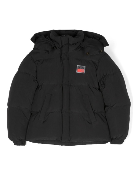 Geaca de iarna Diesel neagra din nylon