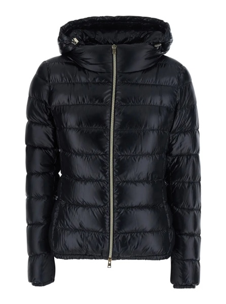 Geaca de Iarna 'Giada' Black Down jacket with Removable Hood in Tech Fabric for Women