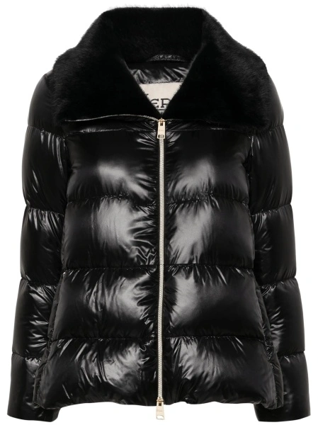 Geaca de iarna Herno neagra din poliamida si polyester