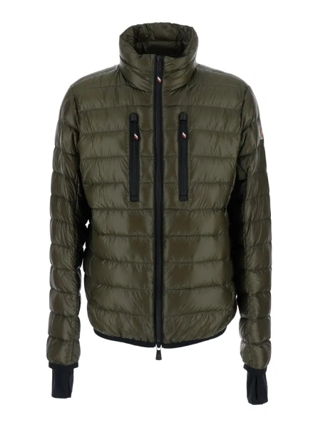 Geaca de Iarna 'HERS' Green Down jacket with high collar and logo patch on the sleeve in Tech Fabric man