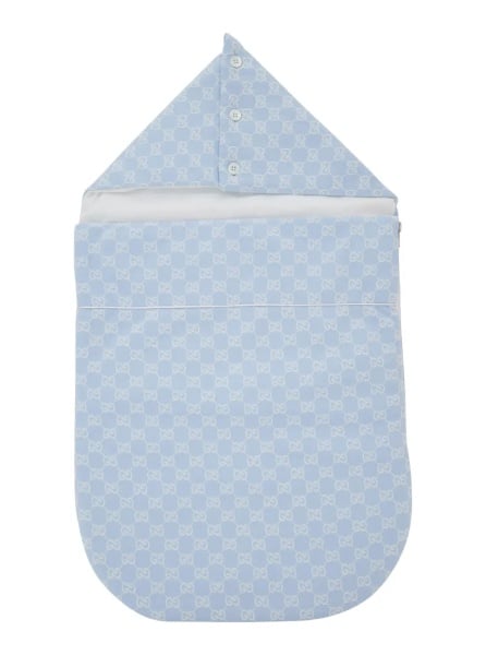 Geaca de Iarna Light blue Angel nest with all-over GG motif in cotton for Boy