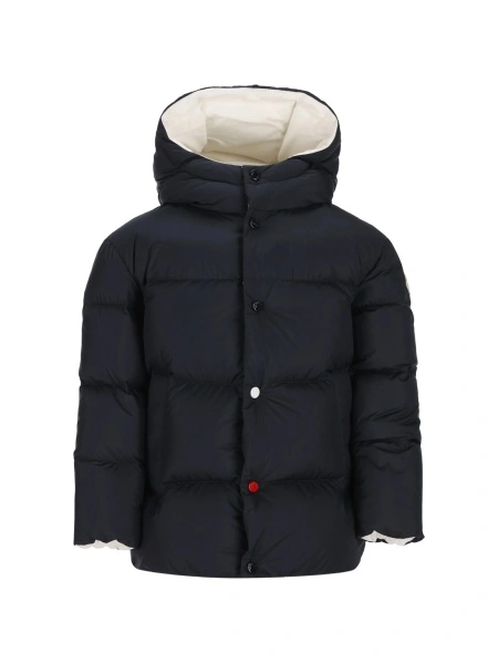 Geaca de iarna Moncler albastra din polyester