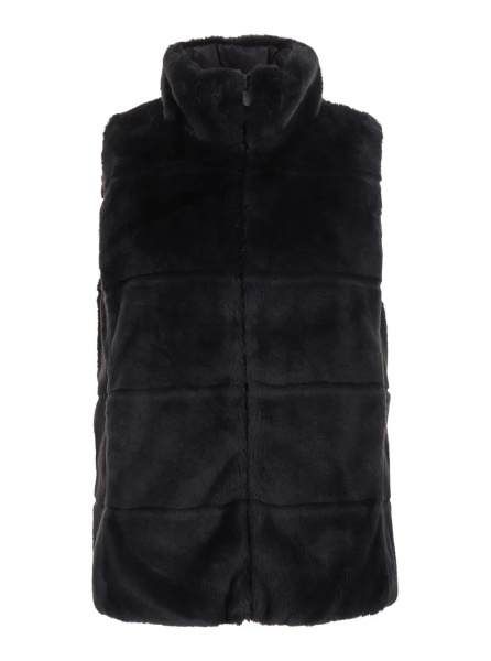 Geaca de Iarna Vest NIVES FURY reversible with high collar and pockets Brown Unisex