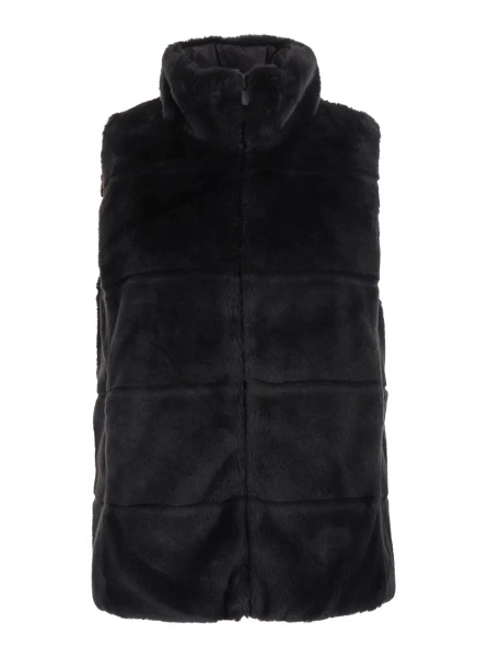 Geaca de Iarna Vest NIVES FURY reversible with high collar and pockets Brown Unisex