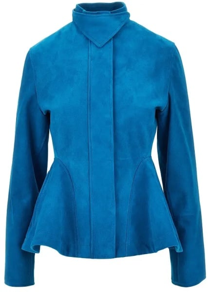 Geaca de Piele Suede leather Peplum jacket