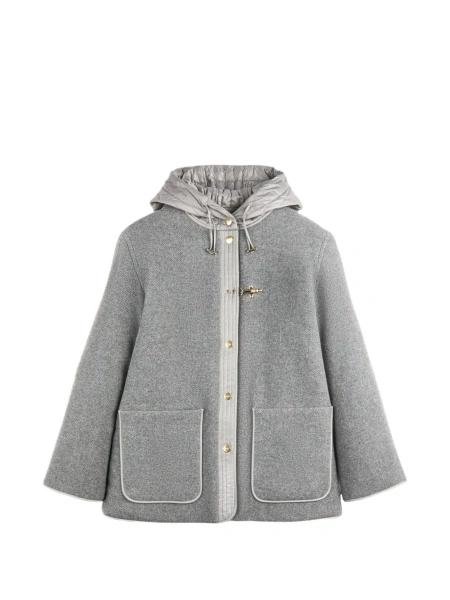 Geaca Oversize Fay gri din polyester si lana