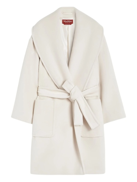 Geaca Oversize MaxMara Studio alba din alpaca si lana