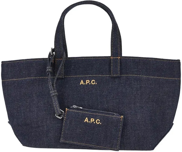 Geanta de mana A.P.C. Denim small 'Le Drummer Toile' bag