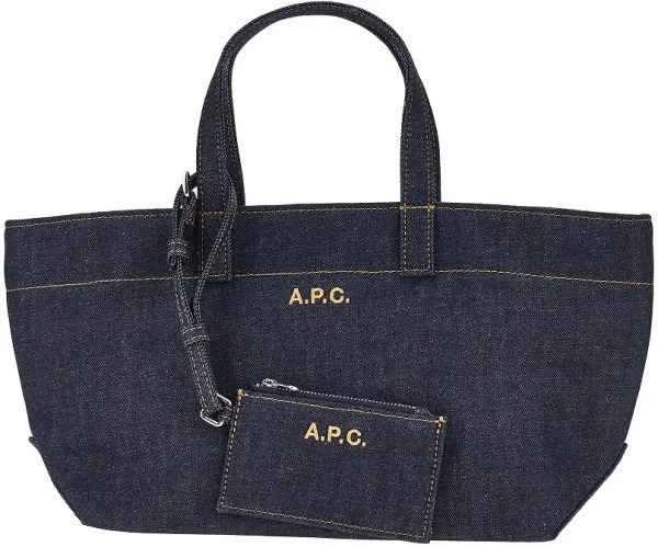 Geanta de mana A.P.C. Denim small 'Le Drummer Toile' bag