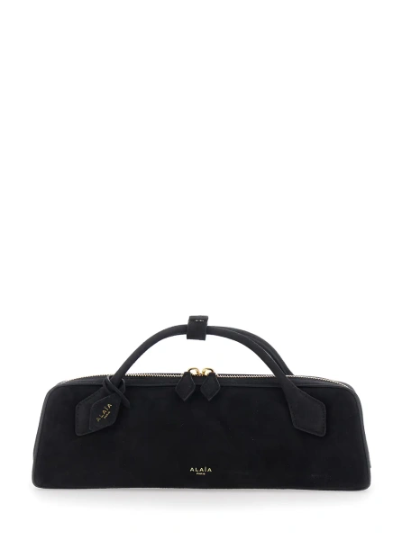 Geanta de mana Alaïa neagra din piele